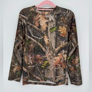 Cabela's Men's Woodsy Hunting Camo Camouflage Long Sleeve T-Shirt Size Small